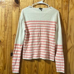 Who What Wear Women's Boat Neck Puover Sweater Cream Striped Large